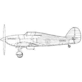 Hawker Hurricane MK1 Line Drawing 3015 - Sarik Hobbies - for the Model Builder