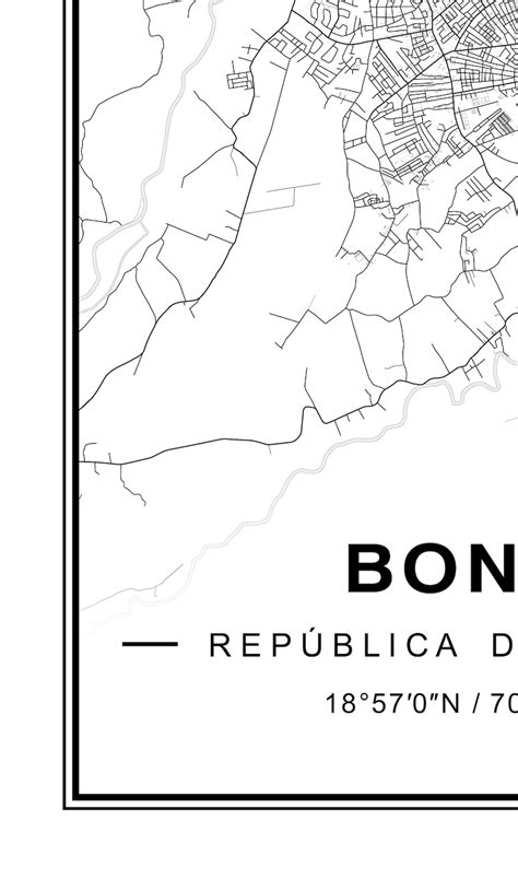 Bonao map Bonao Dominican Republic map | Etsy