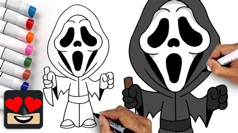 How To Draw Ghostface | Halloween Drawing Tutorial - YouTube