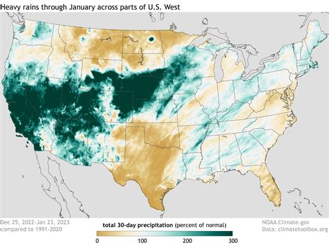 US_percentnormalprecip_30days_23Jan2022.jpg | NOAA Climate.gov