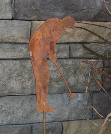 Metal Golfer Yard Stake Golf Garden Art Golf Course - Etsy