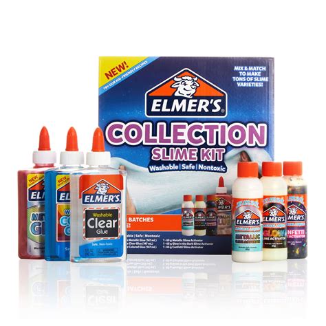 Elmer’s Collection Slime Kit: Supplies Include Translucent & Metallic Glue, Glow in the Dark ...