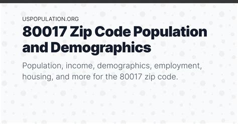 80017 Zip Code Population | Income, Demographics, Employment, Housing