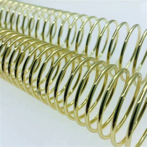 Shiny Gold Wire Diameter 2.0 Mm Metal Single Spiral Binding Coil Suitable For Notebook