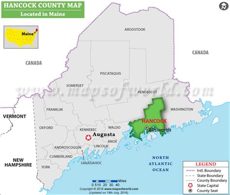 Hancock County Map, Maine