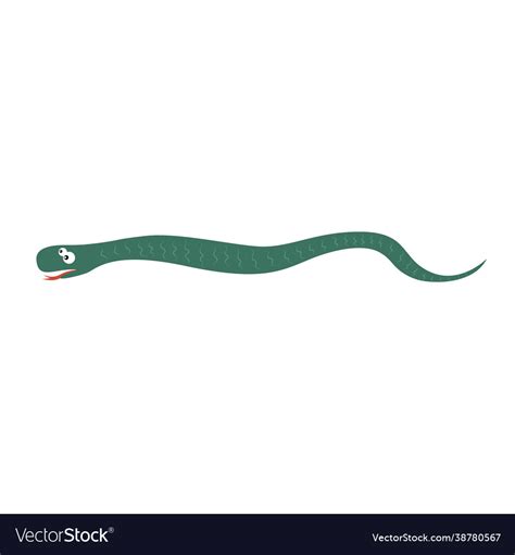 Snake in 2d cartoon style flat isolated Royalty Free Vector