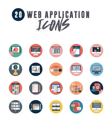 20 Web Application Icons - Design Template Place