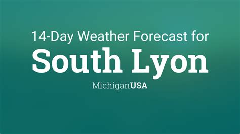 South Lyon, Michigan, USA 14 day weather forecast