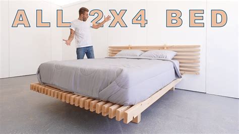 DIY Platform Bed Made from ONLY 2x4's!! | Modern Builds - YouTube