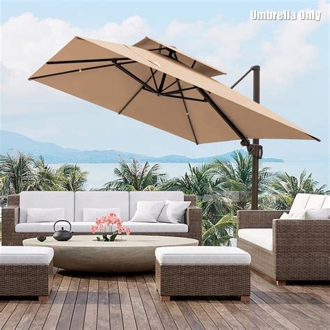 Outdoor 10 x 10 ft Square Double Top Patio Cantilever Offset Umbrella - On Sale - Overstock ...