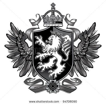 Heraldic Lion Wing Crest Stock Vector (Royalty Free) 94708090 | Shutterstock | Family crest ...