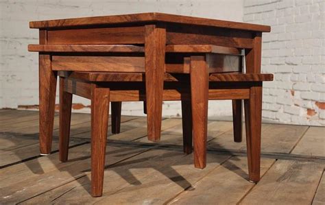 Mid-Century Modern Square Stackable Rosewood Tables, Set of Three For Sale at 1stDibs