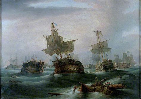 The Battle of Trafalgar, 21 October 1805 - Position of the Fleets at 4.30pm Painting | William ...