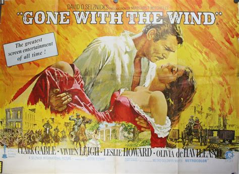 GONE WITH THE WIND, British Quad Clark Gable Original Movie Theatre Poster - Original Vintage ...