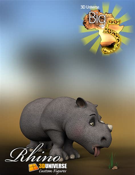 Toon Big 5 Rhino | Daz 3D