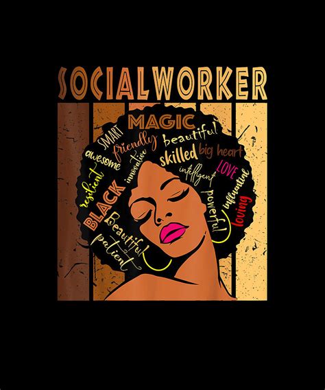 Black Social Worker Afro African American Woman Drawing by Yvonne Remick