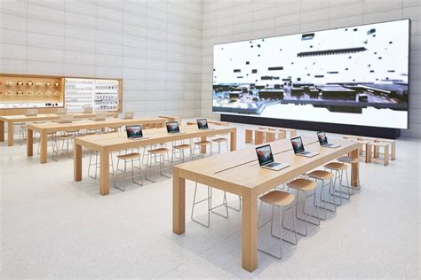 There's a gigantic screen in the back of the Apple Store for demonstrations and looping videos ...