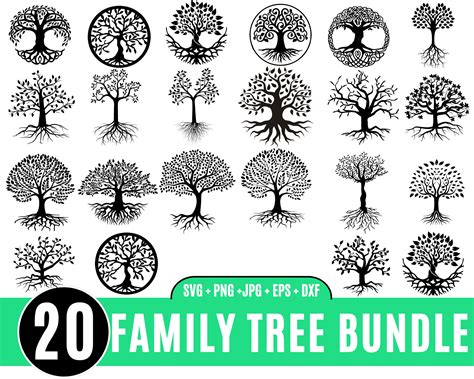 20 Family Tree Svg Bundle Tree Roots Svg Tree With Roots - Etsy Australia