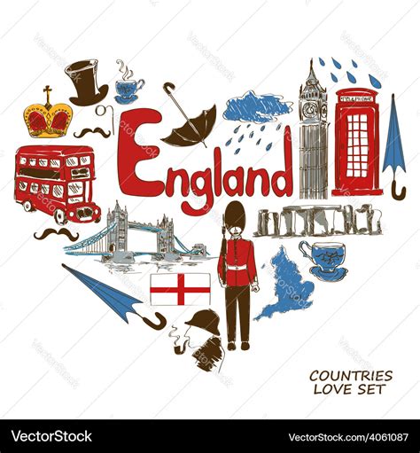 English symbols in heart shape concept Royalty Free Vector