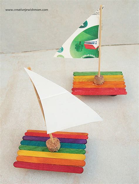 Popsicle Stick Sailboat Craft For Kids - creative jewish mom