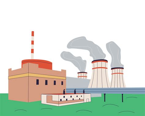 Nuclear power plant, NPP . Vector. Modern flat cartoon style. 11543560 ...