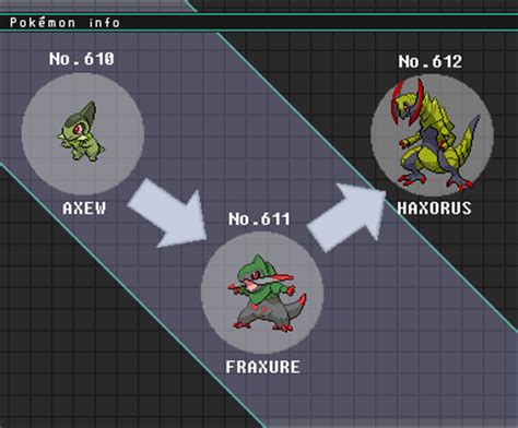 Pokemon Haxorus Evolution Chart