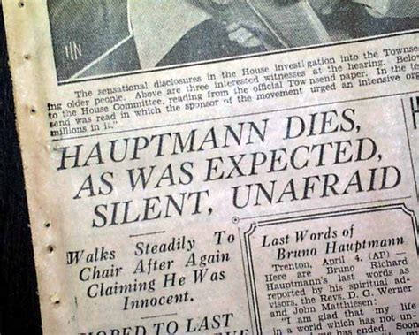 1936 Newspaper CHARLES LINDBERGH Baby Kidnapping BRUNO HAUPTMANN Execution 1st * | eBay