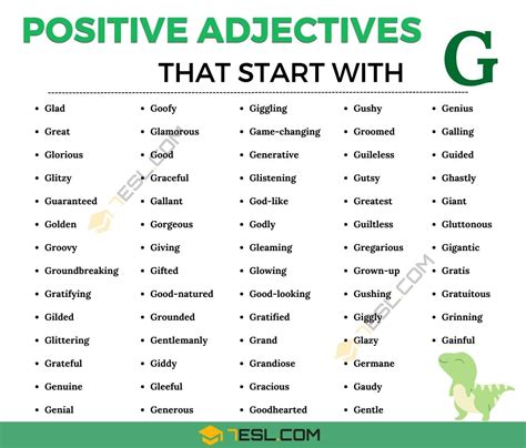 130 Positive Adjectives that Start with G in English • 7ESL