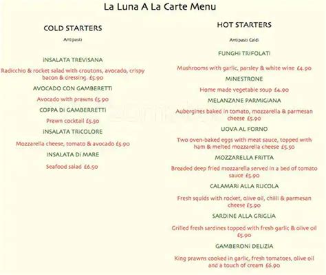 La Luna Menu, Menu for La Luna, Walworth, London - Zomato UK