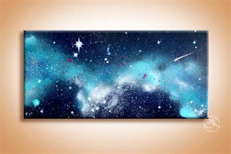 Items similar to Blue Galaxy Painting - Wall Art - Space Art - Spray ...