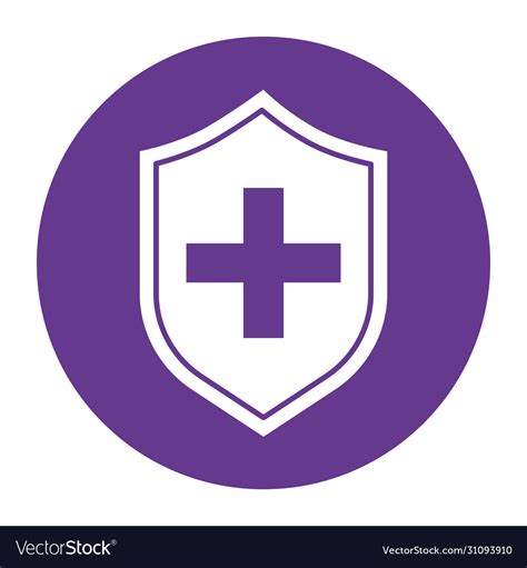 Medical shield protection emergency cross symbol Vector Image