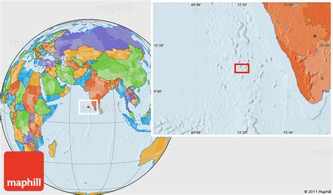 Political Location Map of Kavaratti