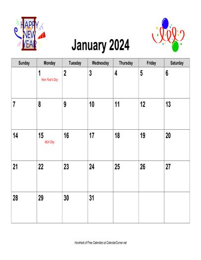 Free 2024 Holiday Graphics Calendar, Landscape with Holidays