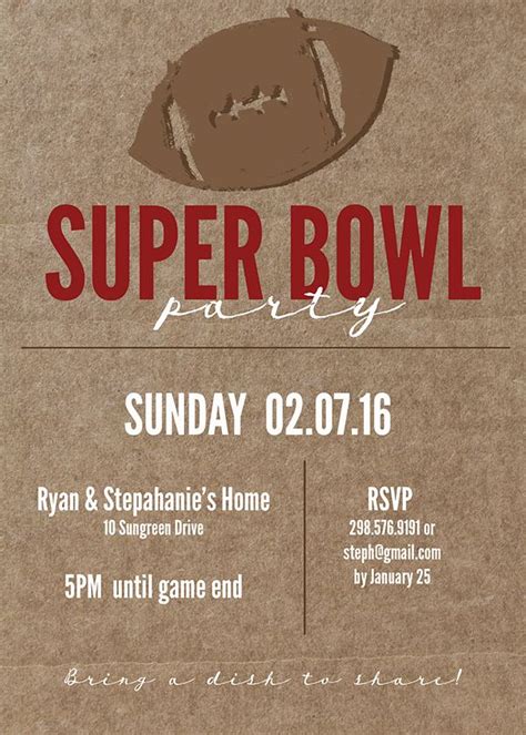 Super Bowl Printable and Invitation | Free Printable in 2024 | Super ...