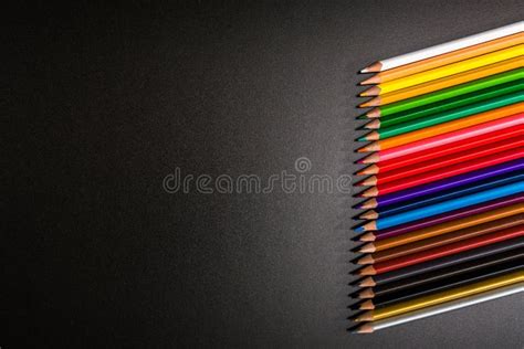 Colorful Crayons on a Black Background. Stock Photo - Image of background, group: 95709404