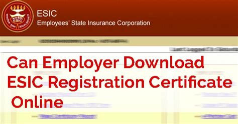 Can Employer Download ESIC Registration Certificate Online