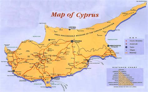 Detailed guide map of Cyprus | Cyprus | Asia | Mapsland | Maps of the World