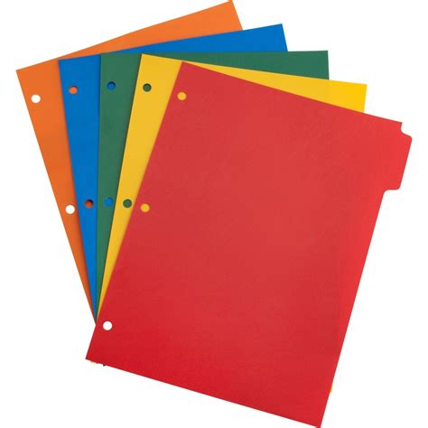 Business Source Plain Tab Color Polyethylene Index Dividers - Blank Tab(s) - 5 Tab(s)/Set - 8.5 ...