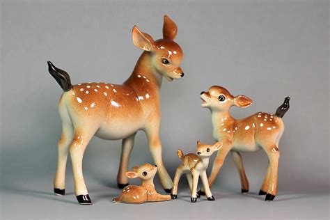 Miniature Ceramic Family deer Figurine,terrarium,figurine,animal on Storenvy