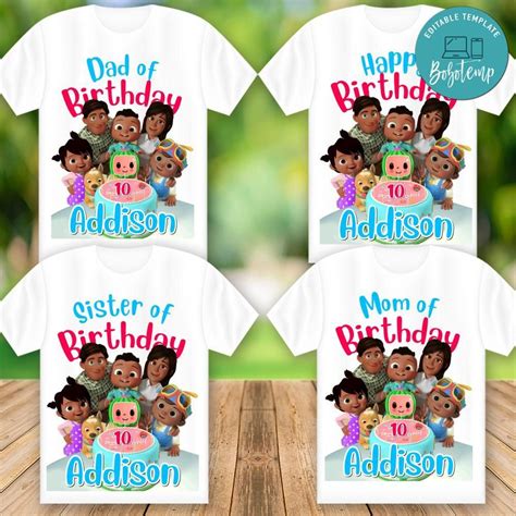 Cocomelon African American Family Matching Birthday Shirt PNG | Bobotemp