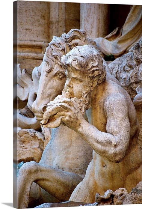 Italy, Rome, Trevi Fountain, Tritons and Hippocampus Sculpture Wall Art, Canvas Prints, Framed ...