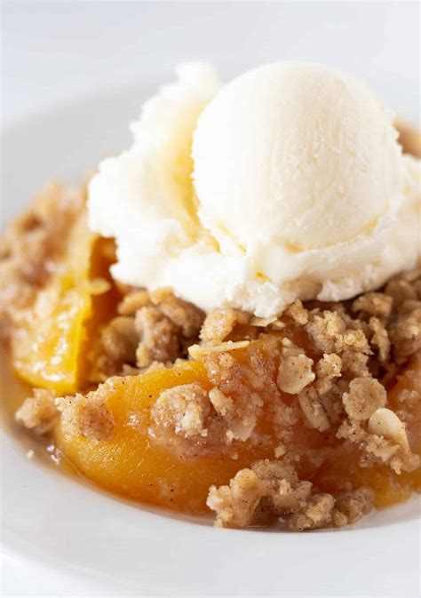 Easy Peach Crisp with Canned Peaches | Dessert | Practically Homemade