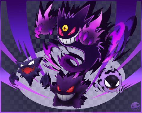 Gastly, Haunter, Gengar and Mega Gengar Fan Art. : pokemon