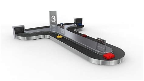 Adjustable Airport Baggage Carousel Conveyor 1 3D model animated rigged | CGTrader