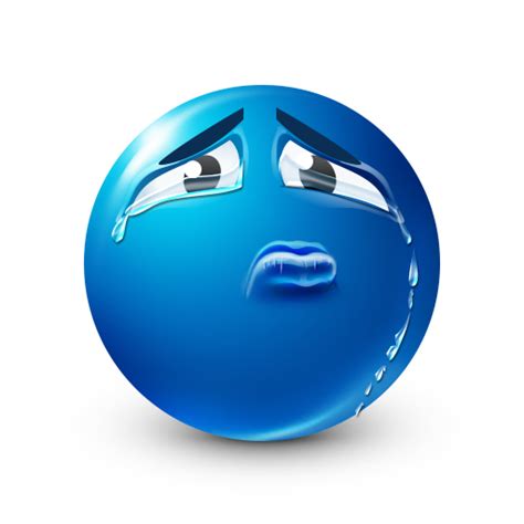 Crying Smiley | Blue Emoji, Funny Emoji Faces