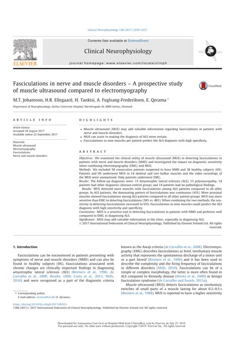 (PDF) Fasciculations in nerve and muscle disorders - A prospective study of muscle ultrasound ...