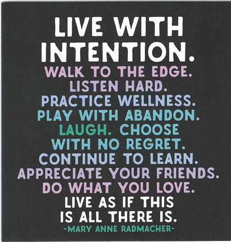 Mary Anne Radmacher "Live With Intention" Card – ArcadiaPTown