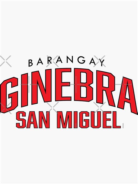 "Barangay Ginebra San Miguel" Sticker for Sale by ArtyTita | Redbubble