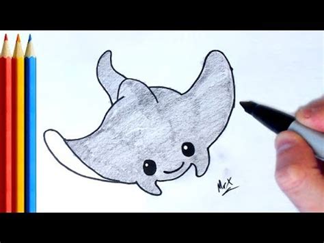 (fast-version) How to Draw Stingray - Step by Step Tutorial For Kids - YouTube