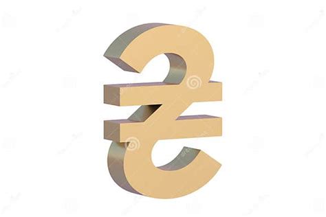 Hryvnia Symbol Isolated on White Background. Golden Currency Sign Stock Illustration ...